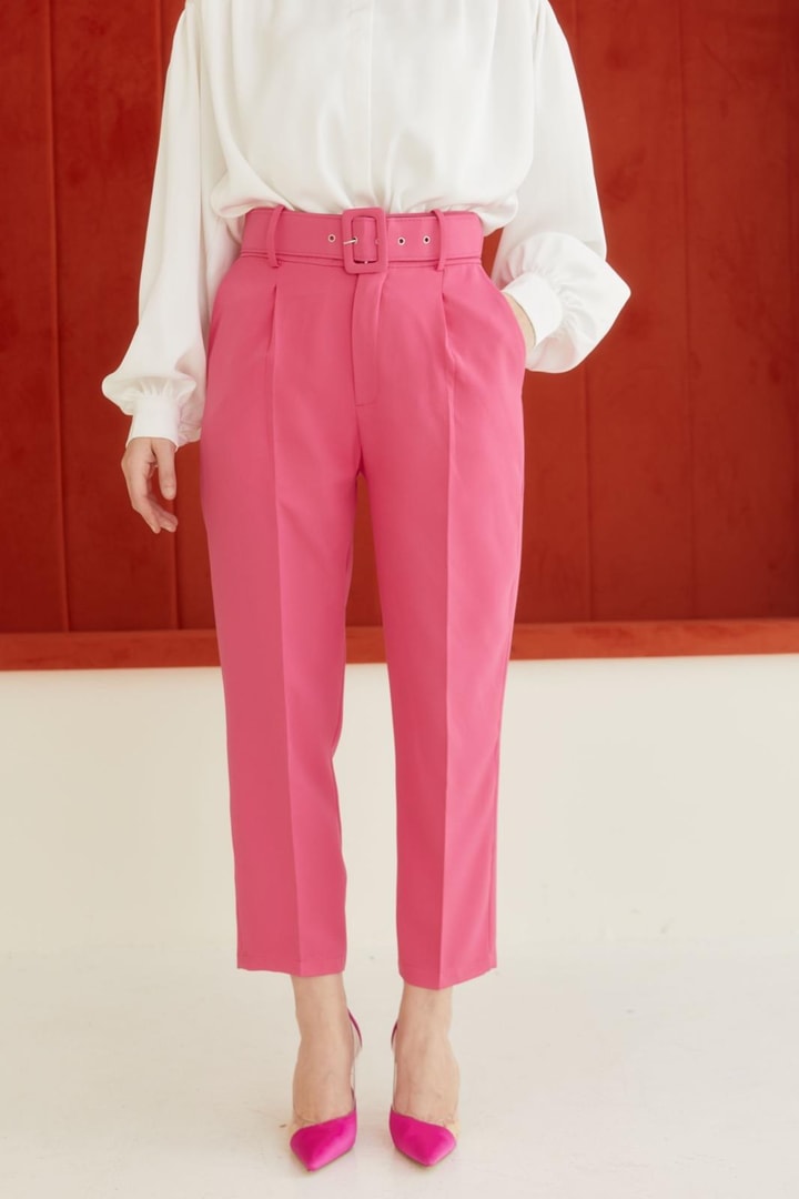 Double Havuç Pantolon - Fuşya