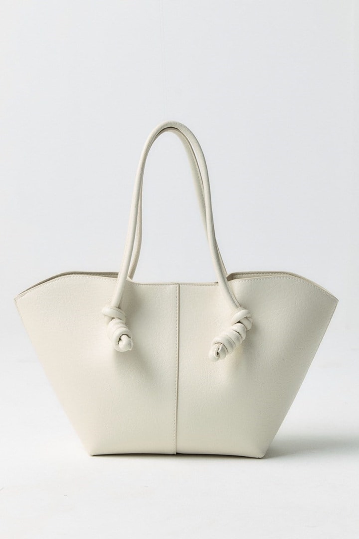 Düğüm Detaylı Asimetrik Çanta - Bej
