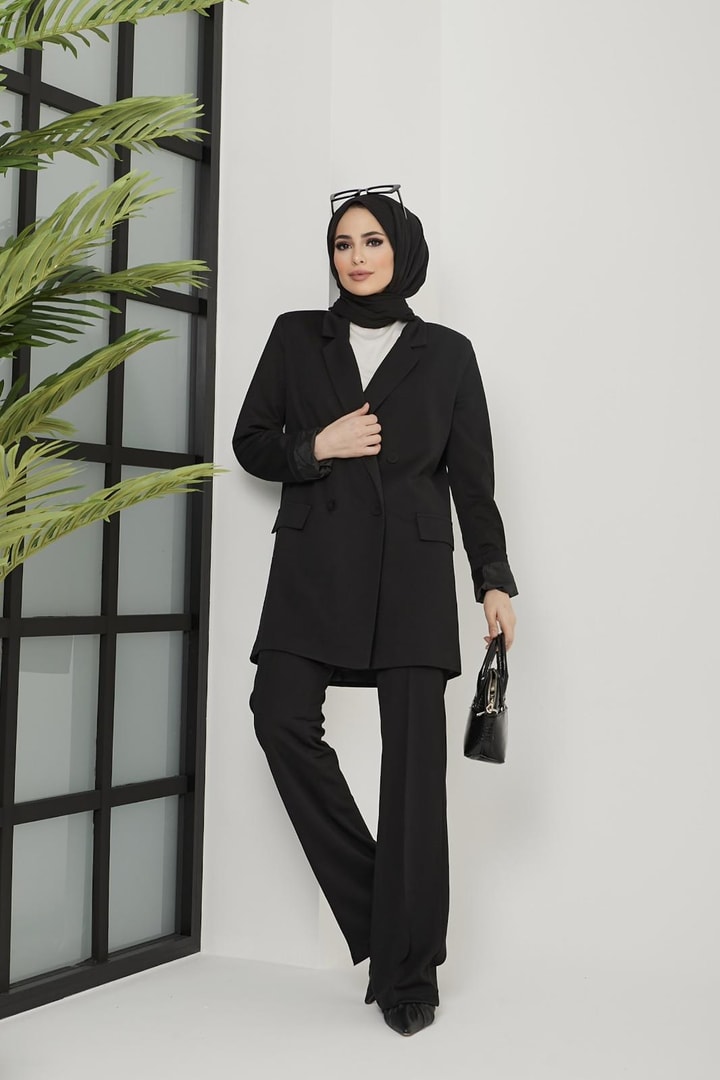 Elena Blazer Ceket Takım - Siyah