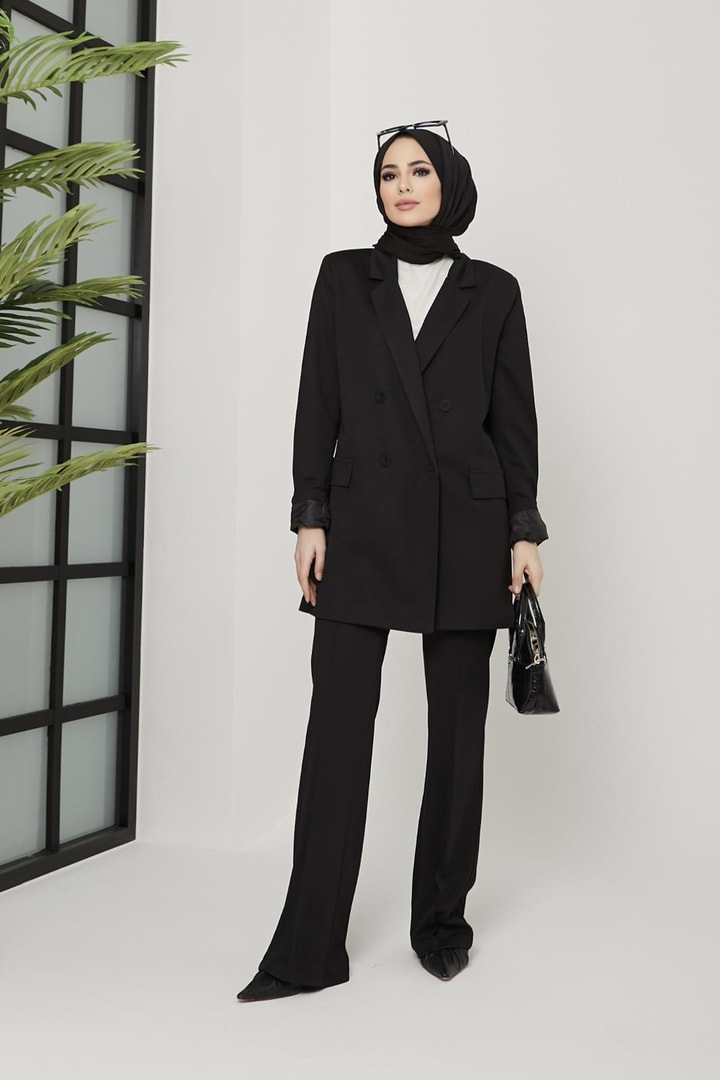 Elena Blazer Ceket Takım - Siyah