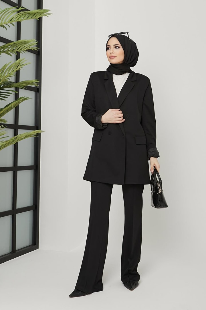 Elena Blazer Ceket Takım - Siyah