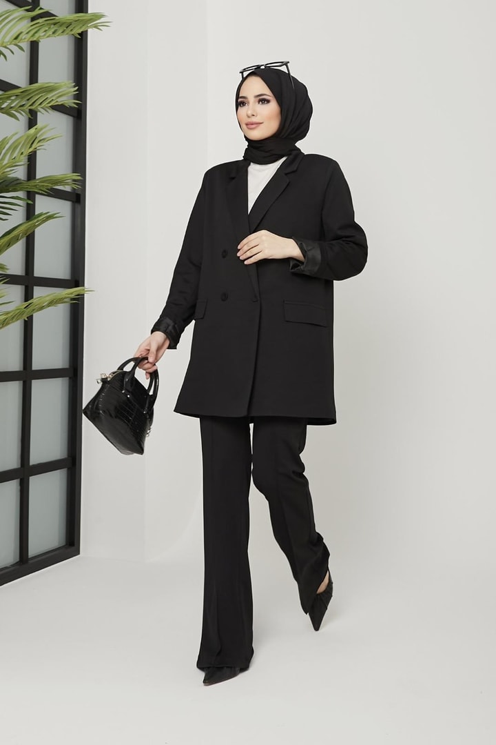 Elena Blazer Ceket Takım - Siyah