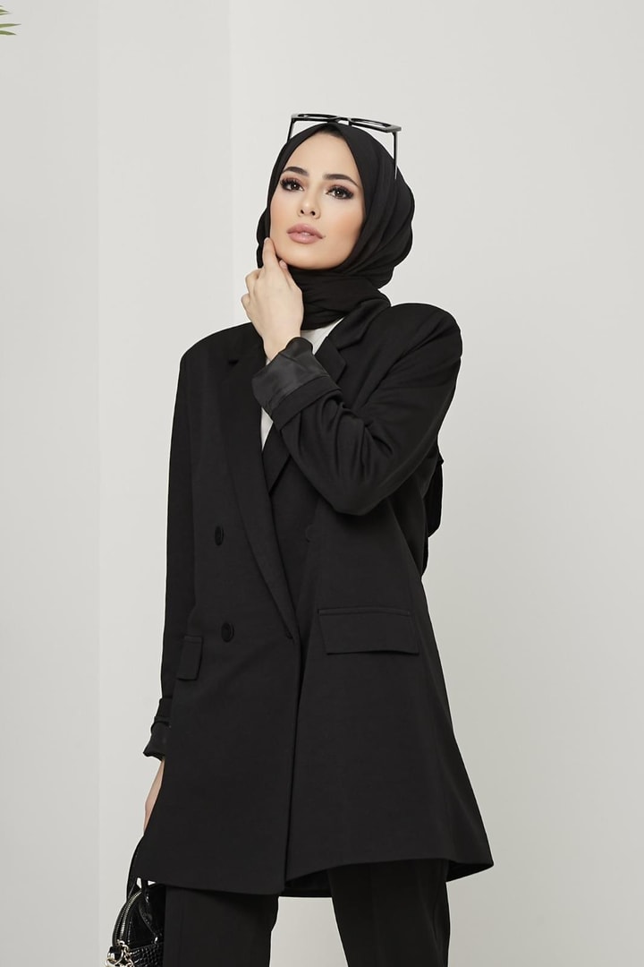 Elena Blazer Ceket Takım - Siyah