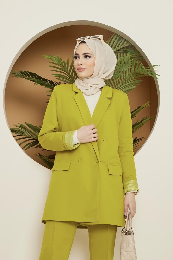 Elena Blazer Ceket Takım - Yağ Yeşili