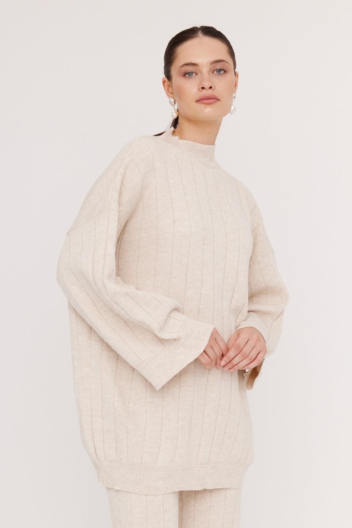 Emily Basic Triko Takım - Bej