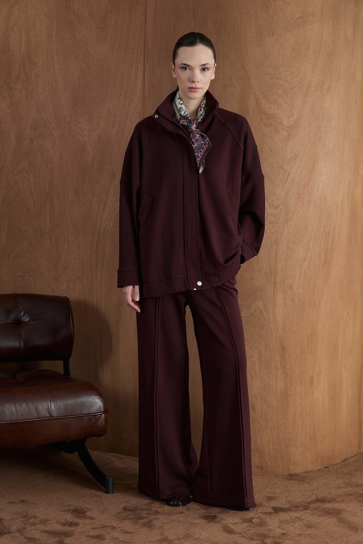 Freja Süs Dikişli Etek Takım - Vişne