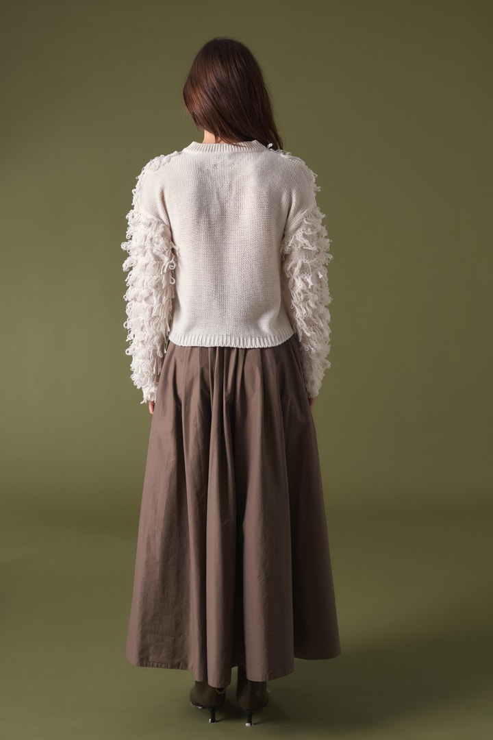 Fringe Detay Triko Hırka - Ekru