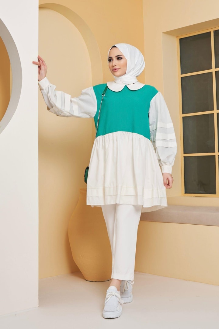 Garnili Gömlek - Yeşil