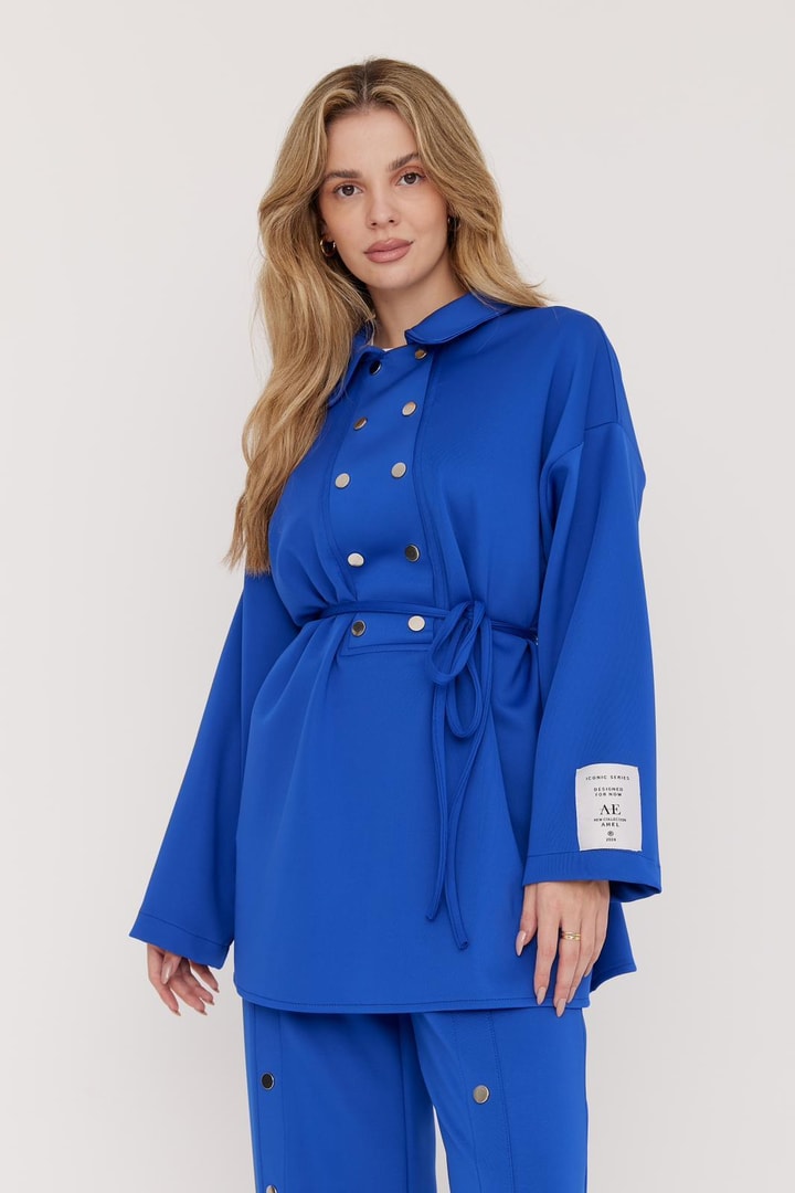 Glory Patlı Çıtçıtlı Takım - saks mavisi