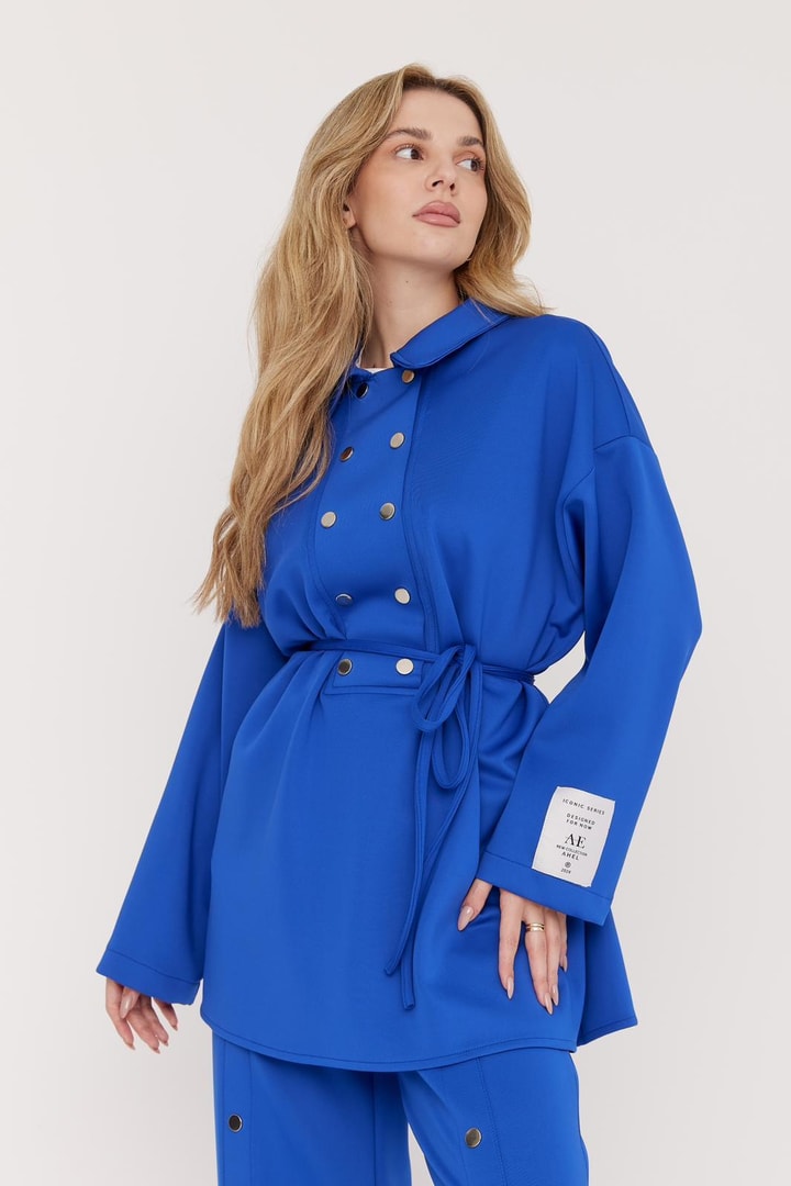 Glory Patlı Çıtçıtlı Takım - saks mavisi