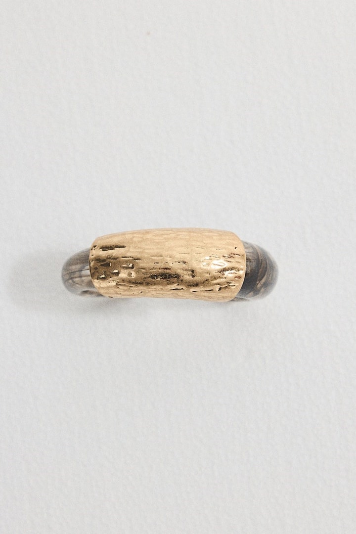 Gold Detay Taş Bilezik - Siyah