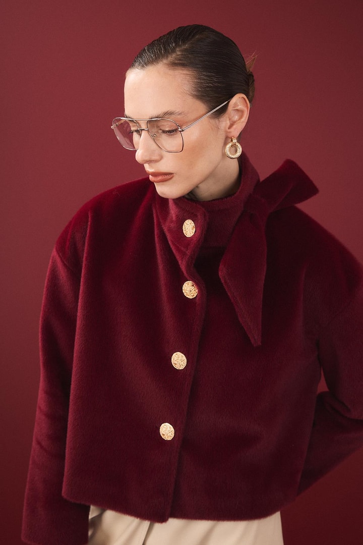 Gold Düğme Goldfox Kaban - Bordo