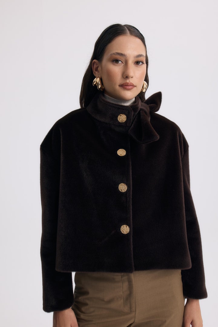 Gold Düğme Goldfox Kaban - Kahve