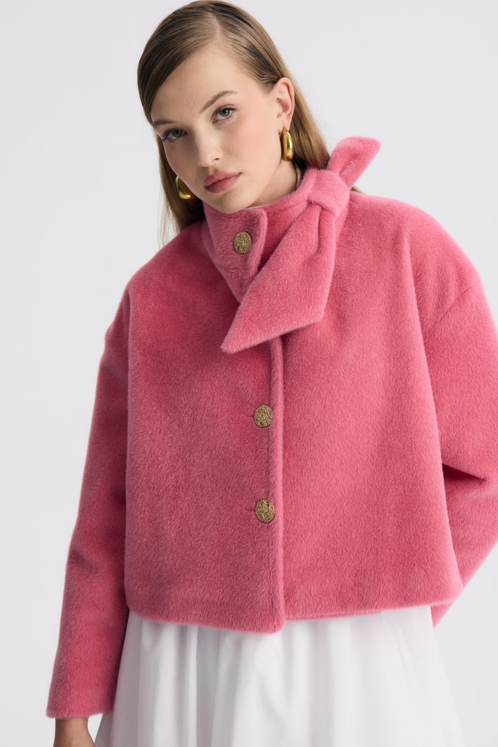 Gold Düğme Goldfox Kaban - Pembe