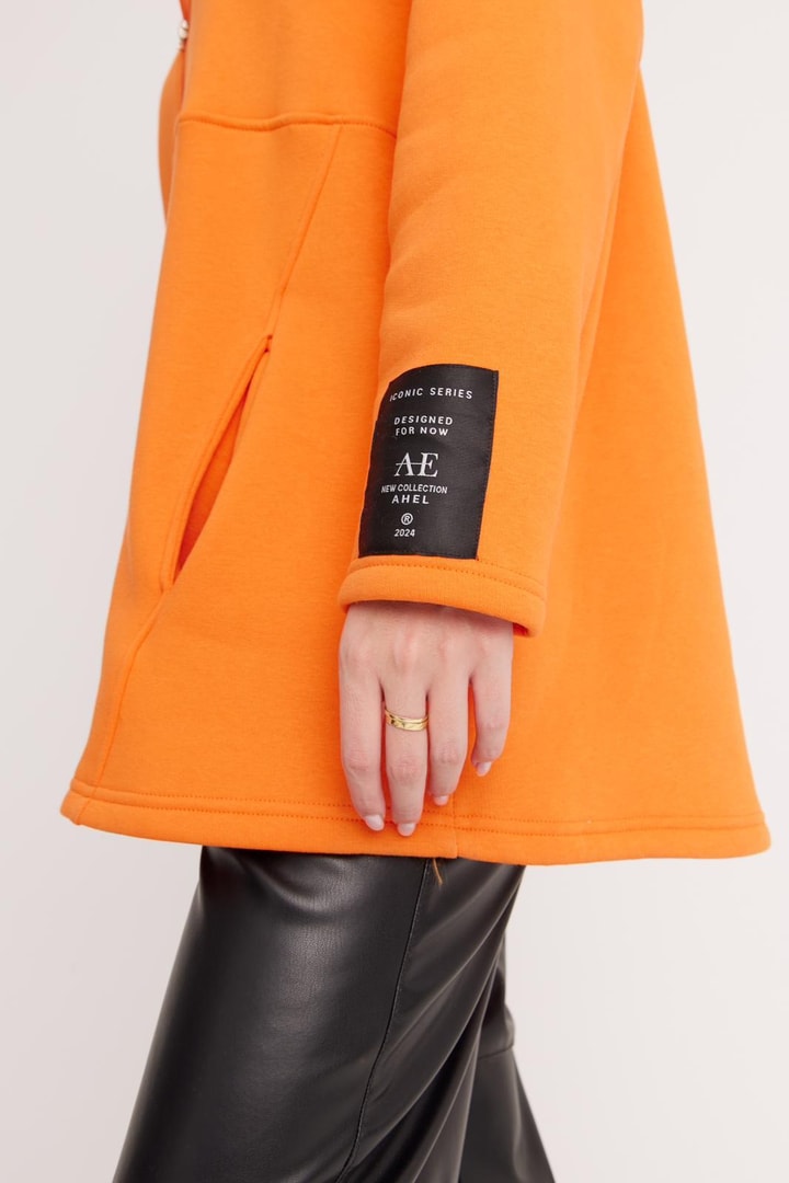 Harper Fermuarlı Sweatshirt - Orange