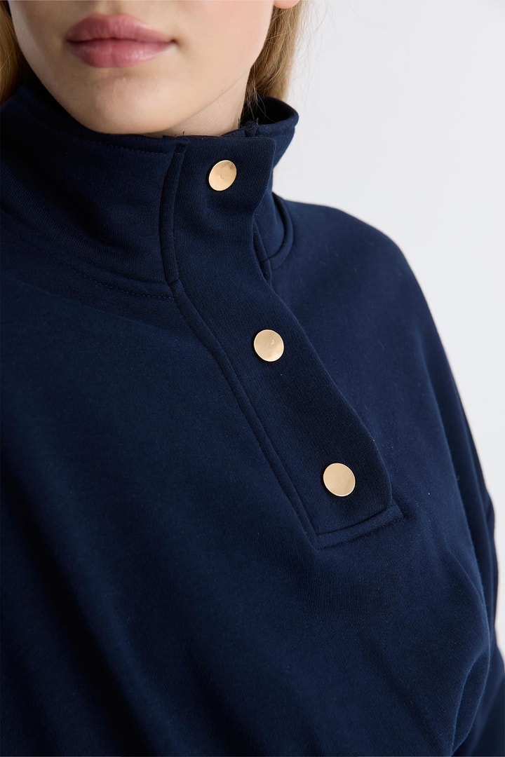 Haven Çıtçıtlı Sweat Elbise - Lacivert