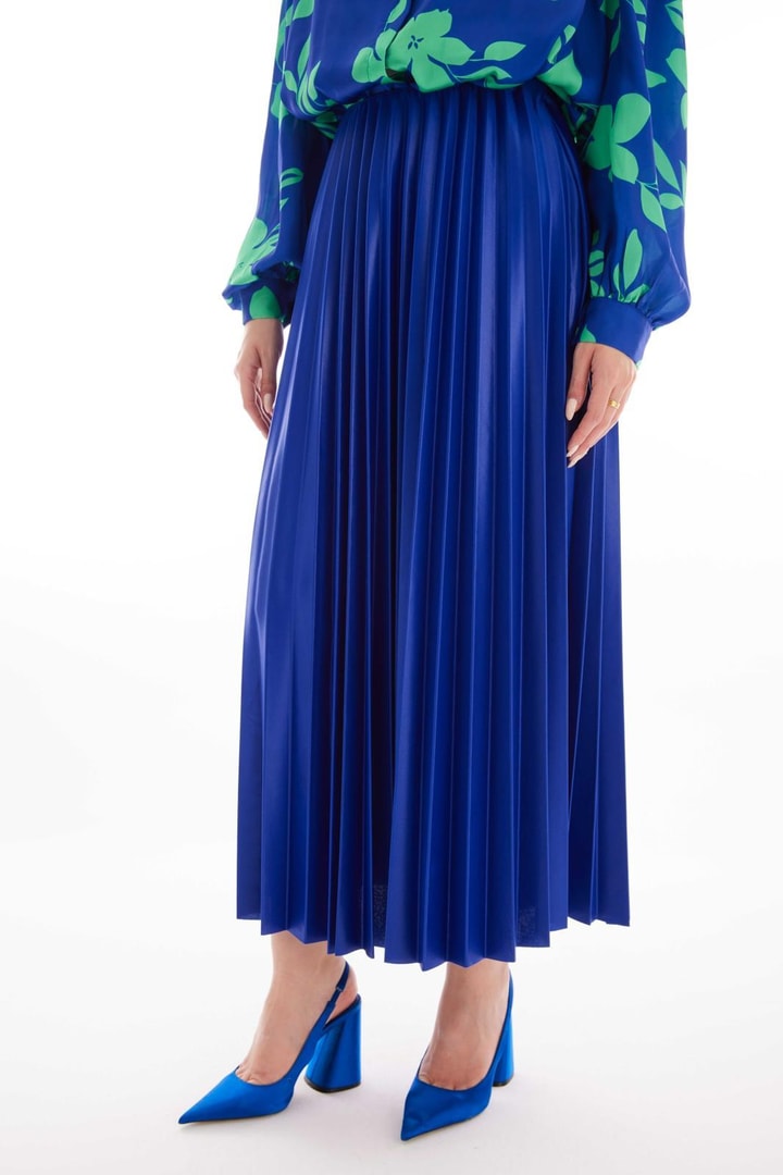 Holly Piliseli Etek - saks mavisi