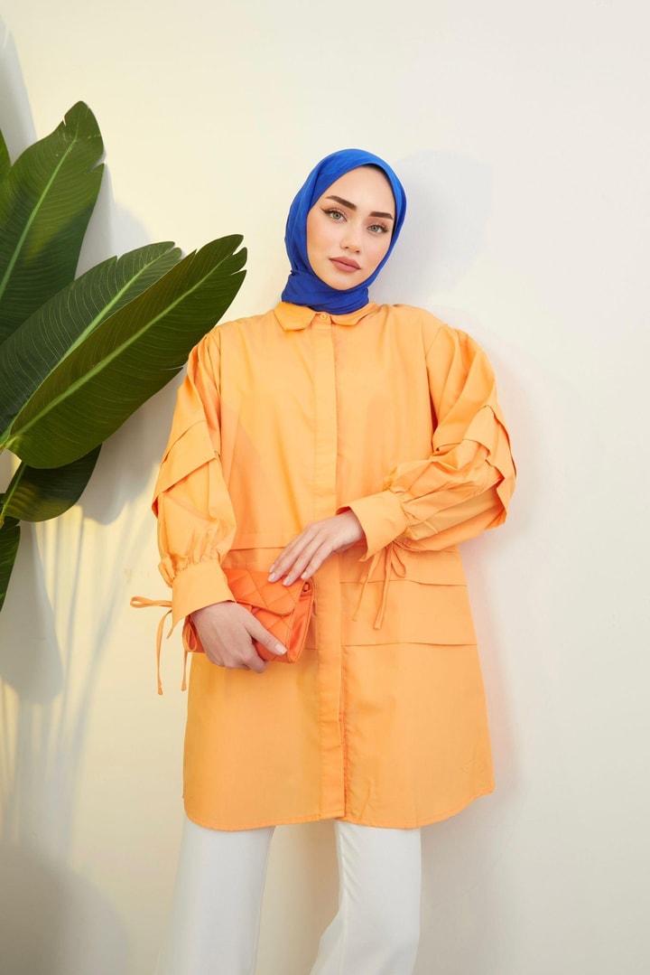 JULİET POPLİN GÖMLEK - Oranj