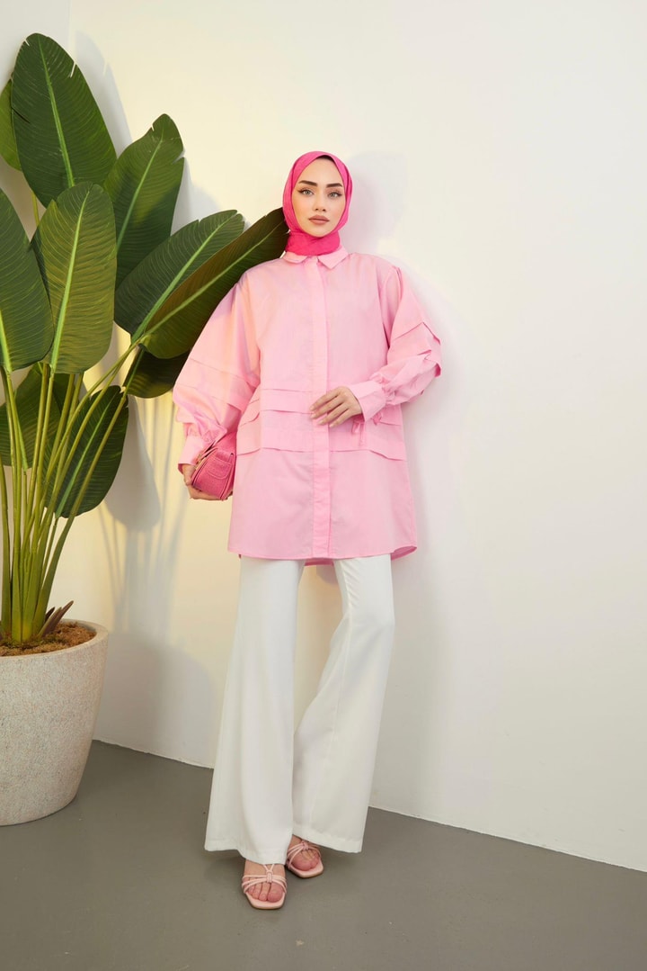 JULİET POPLİN GÖMLEK - SOFT PEMBE