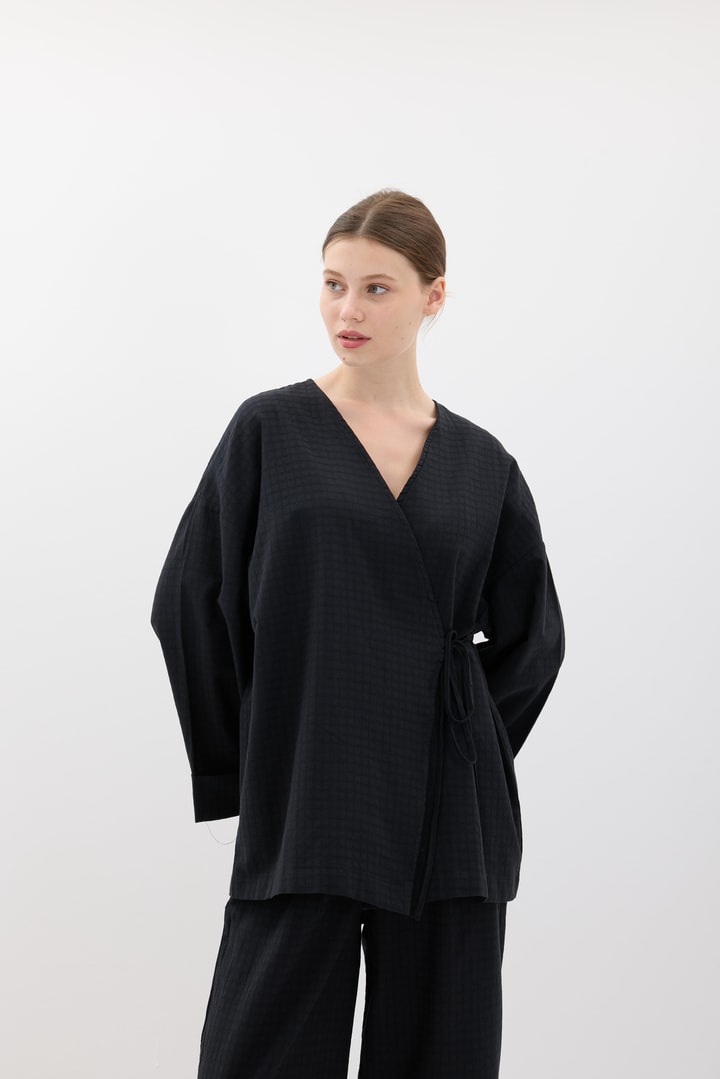 Kimono Pantolonlu Takım - Siyah