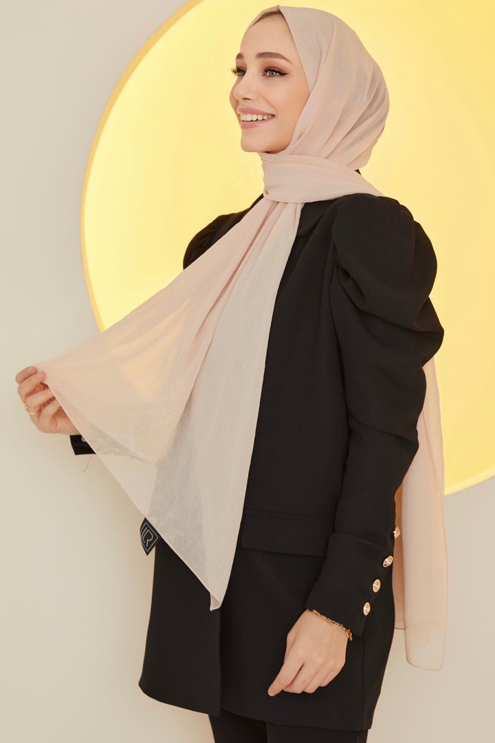 Krinkle Şifon Şal - Bej