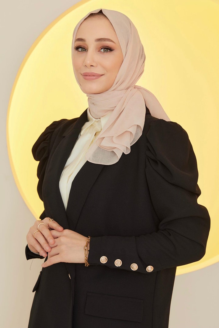 Krinkle Şifon Şal - Bej