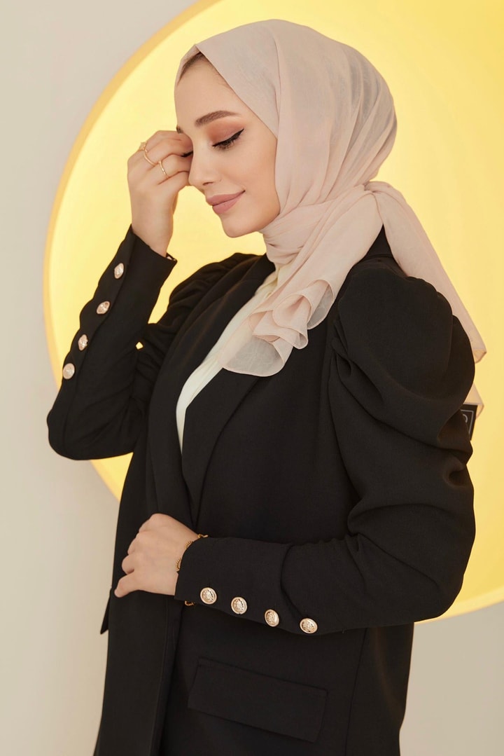 Krinkle Şifon Şal - Bej