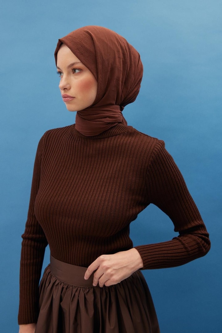 Krinkle Şifon Şal - Çikolata