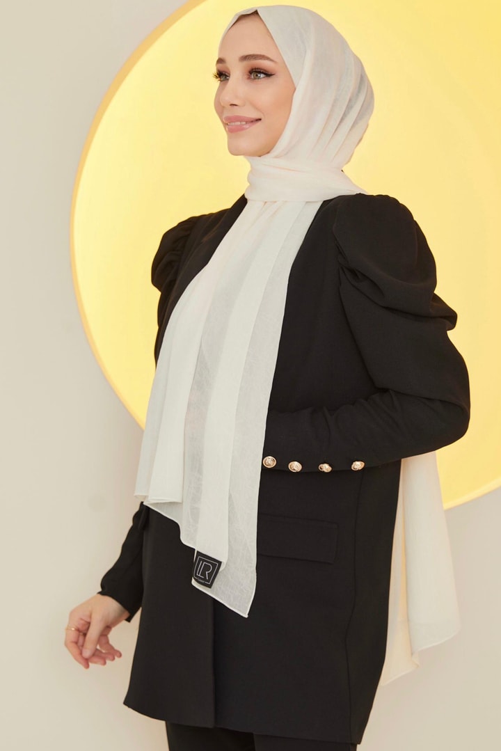 Krinkle Şifon Şal - Ekru