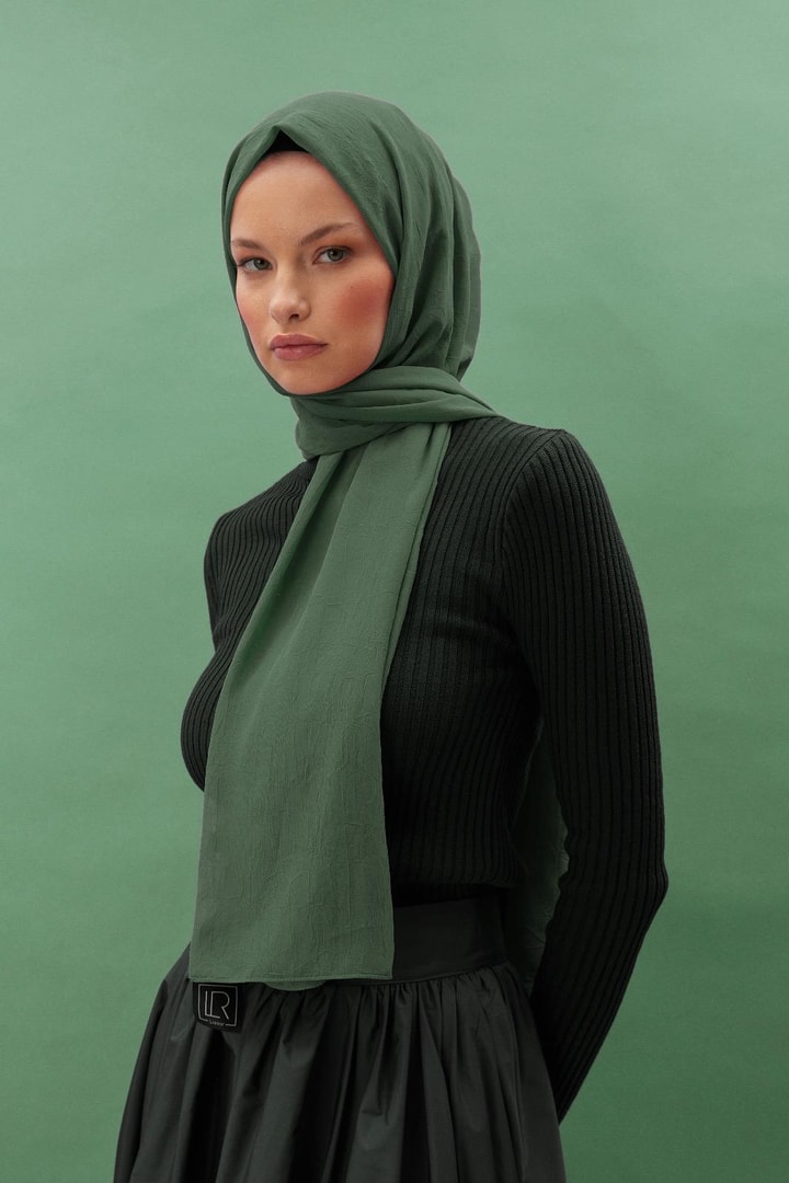 Krinkle Şifon Şal - Mint