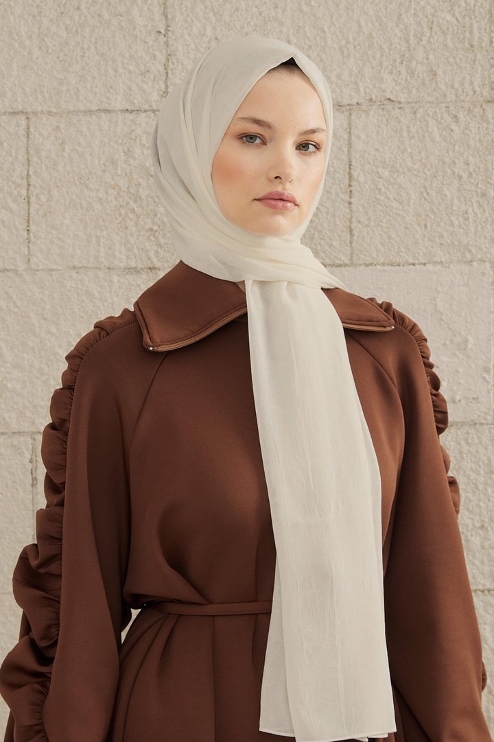 Krinkle Şifon Şal - Taş