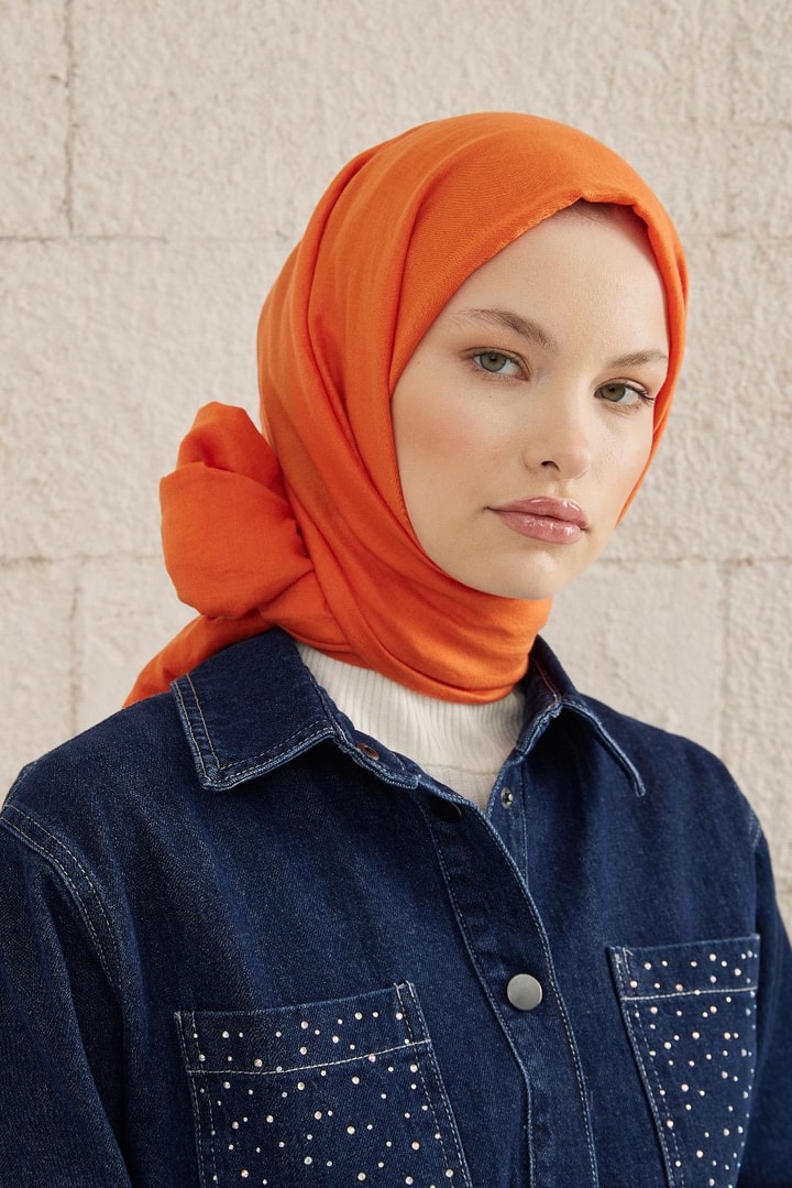 Lady Crash Şal - Oranj