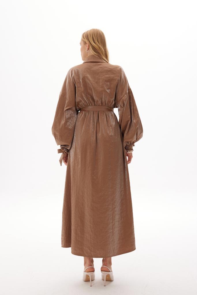 Lady Taş Detaylı Elbise - Bakır