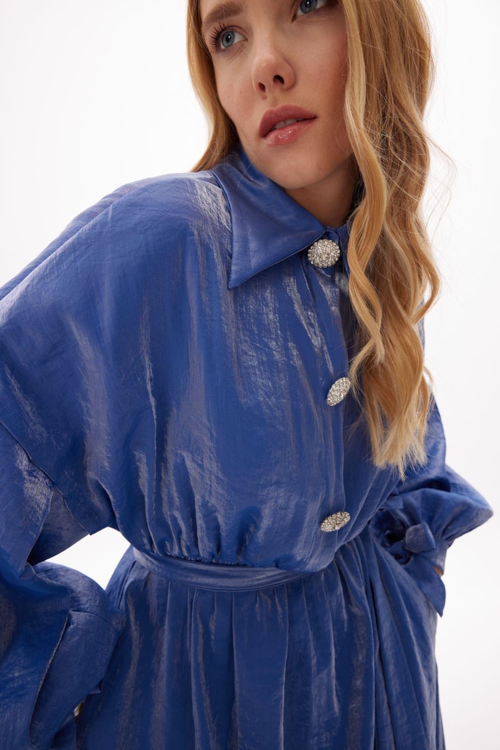 Lady Taş Detaylı Elbise - Lila