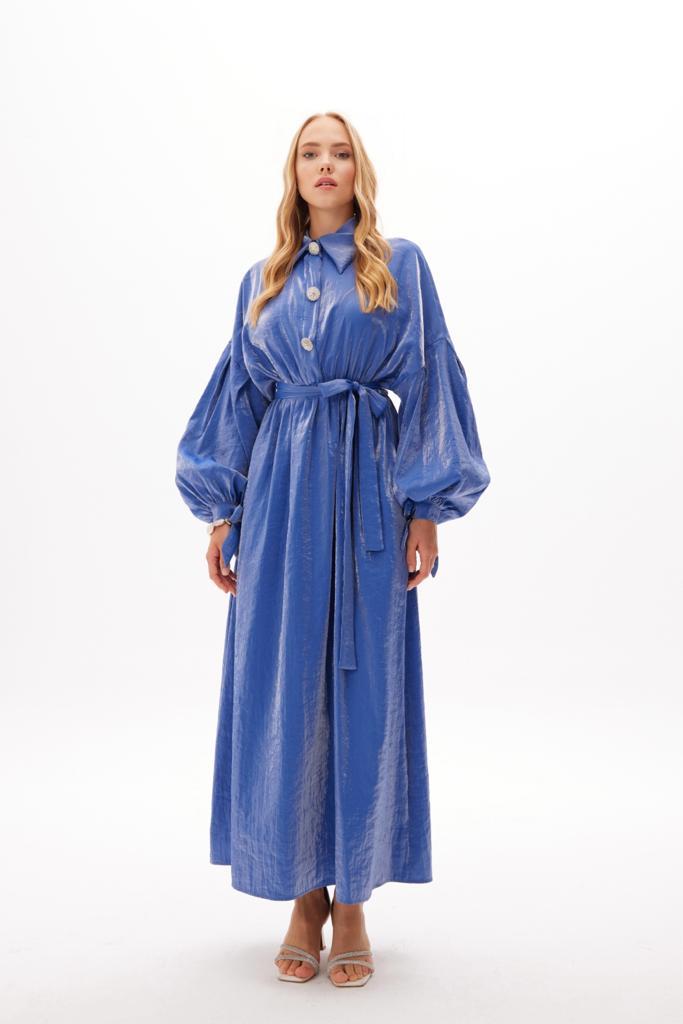 Lady Taş Detaylı Elbise - Lila
