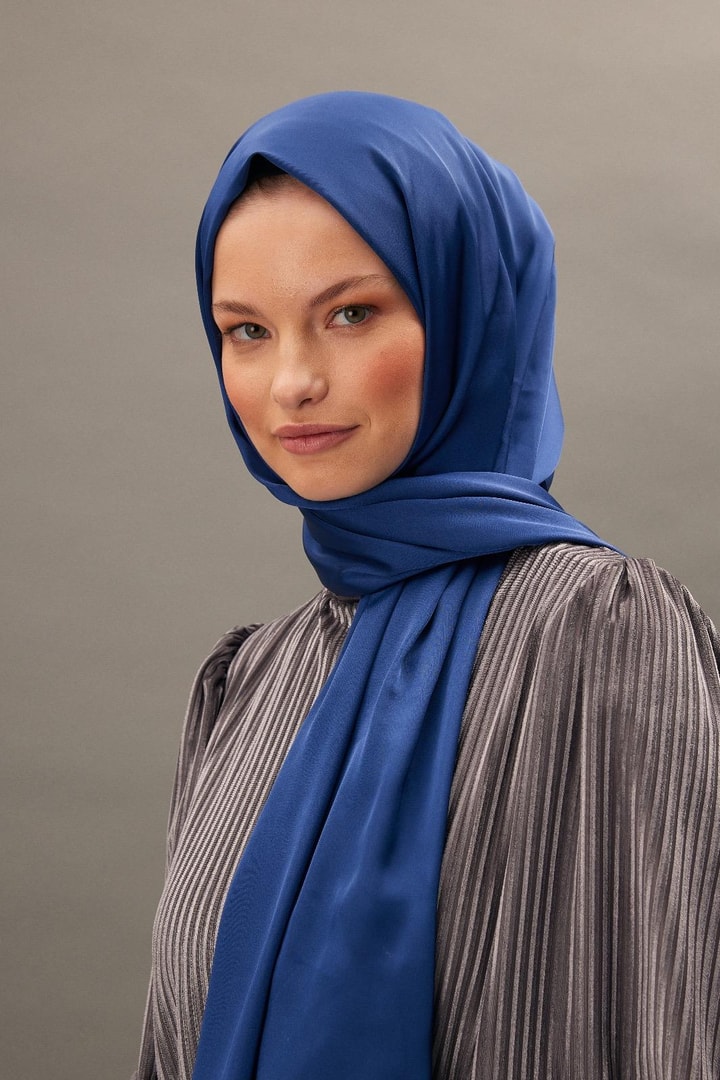 Lara Saten Şal - İndigo