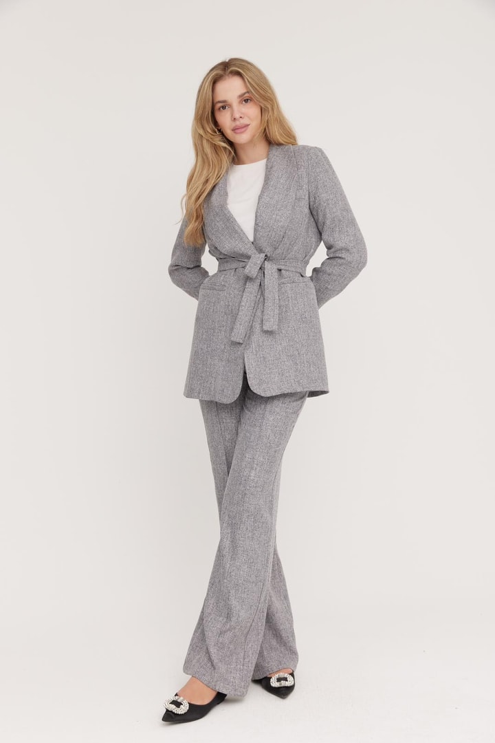 Larimar Business Simli Ceket Takım - Gri