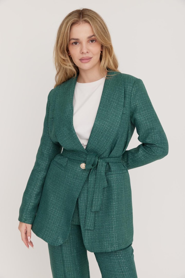 Larimar Business Simli Ceket Takım - Yeşil