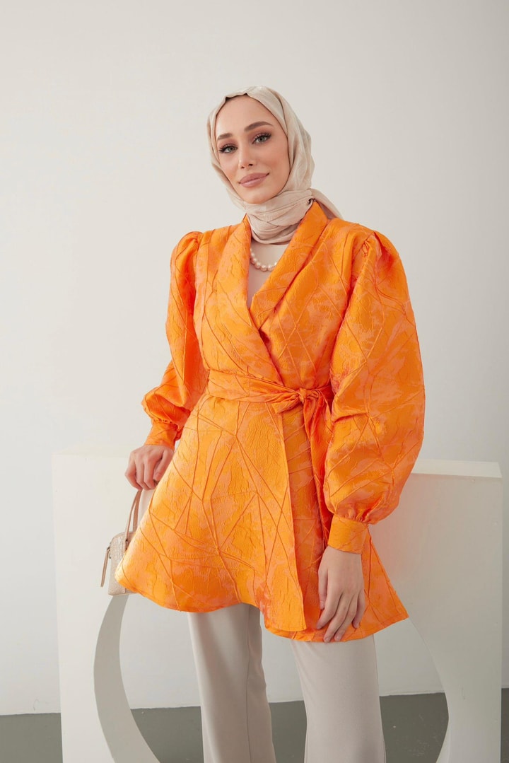 Lias Jakarlı Ceket - Oranj