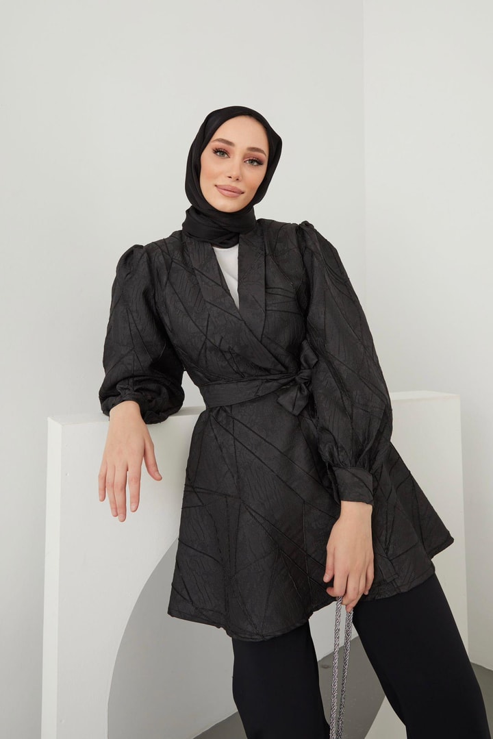 Lias Jakarlı Ceket - Siyah