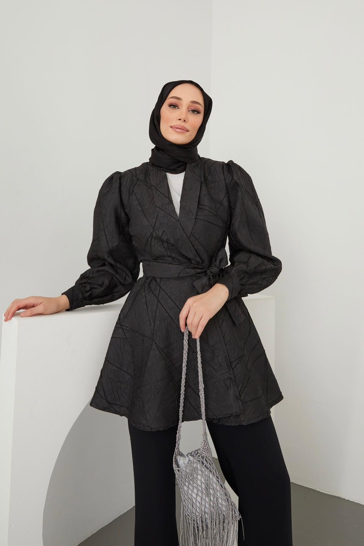 Lias Jakarlı Ceket - Siyah