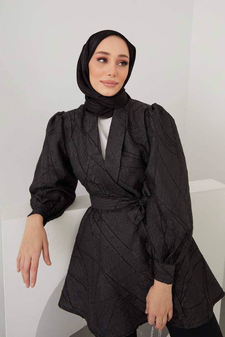 Lias Jakarlı Ceket - Siyah
