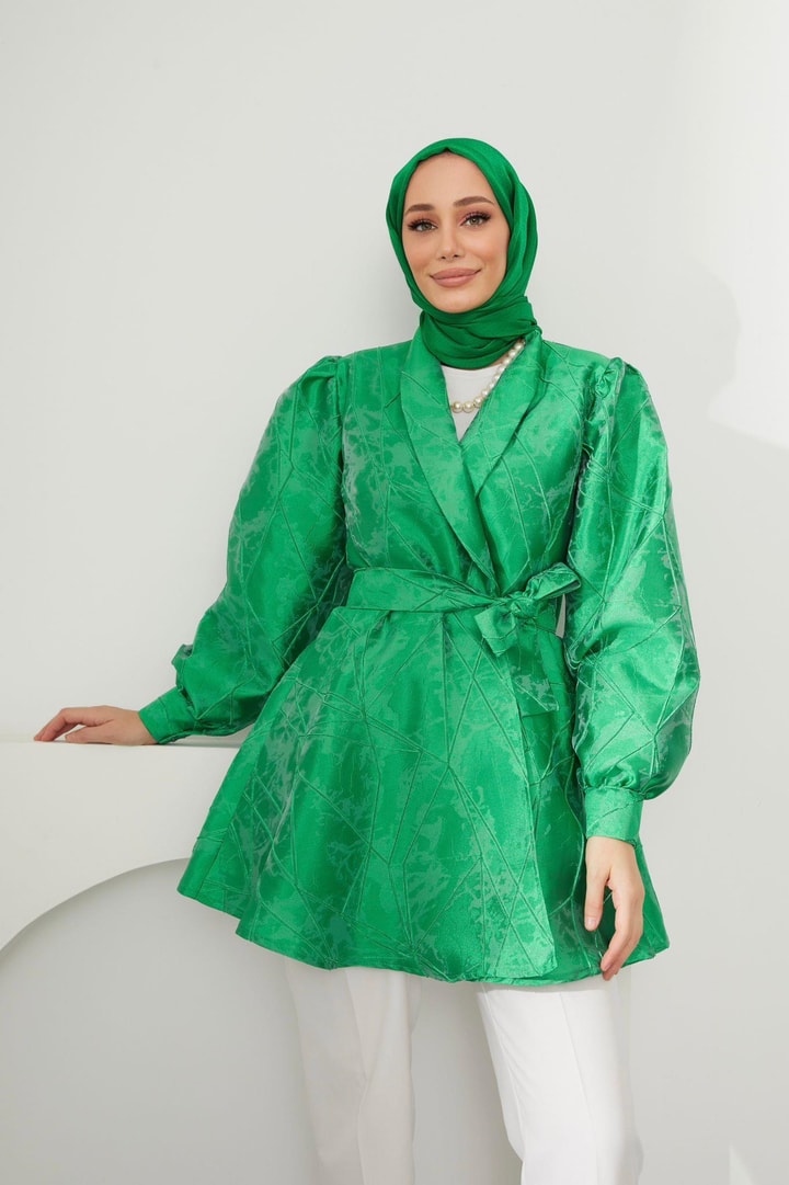 Lias Jakarlı Ceket - Yeşil
