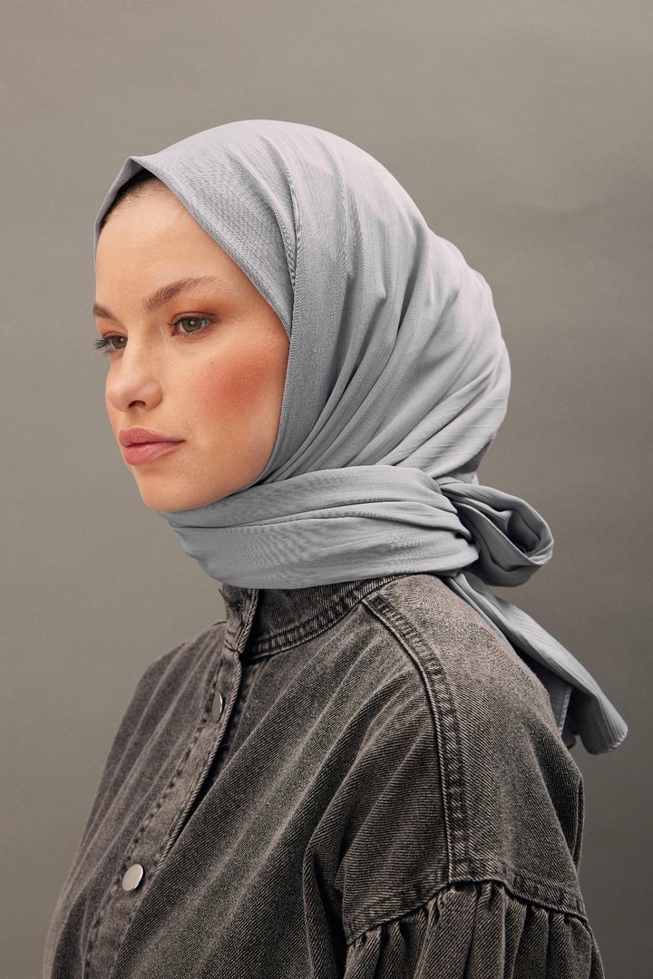Lidya Saten Şal - Gri