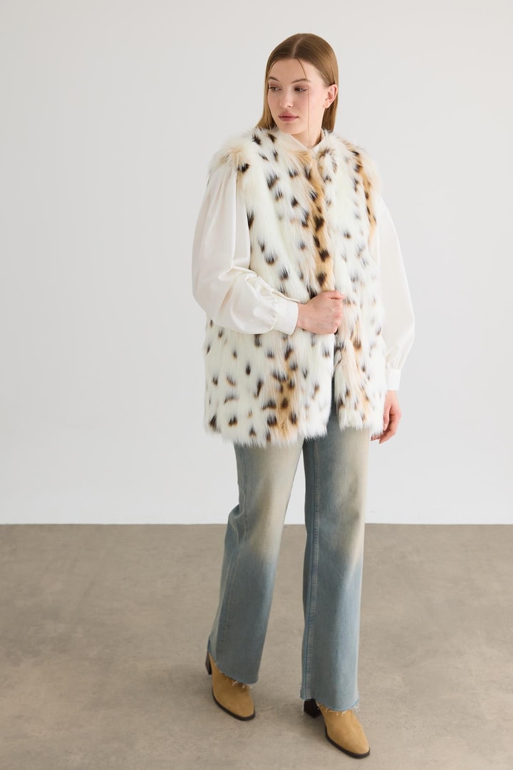 Limited Leopar Kürk Yelek - Leopar