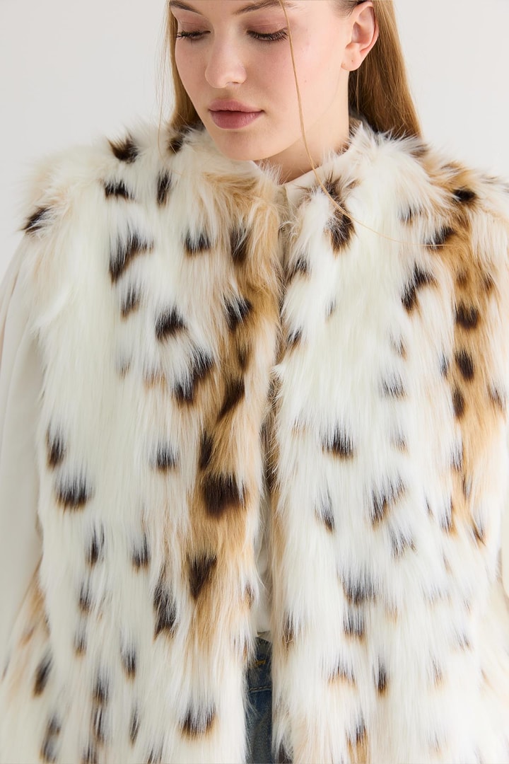 Limited Leopar Kürk Yelek - Leopar