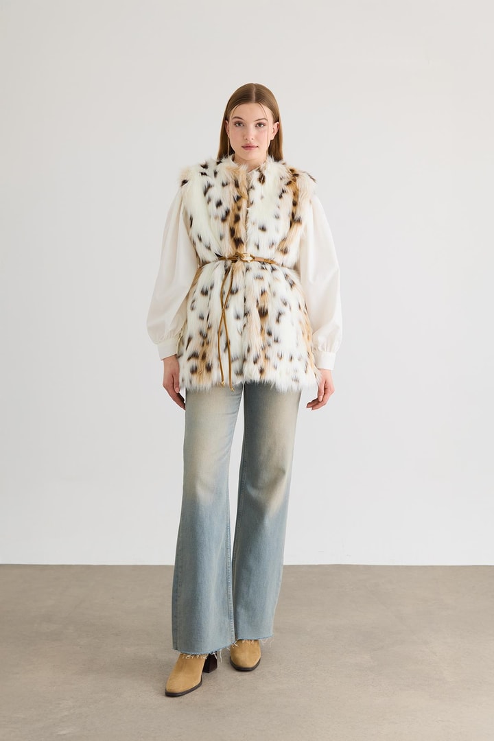 Limited Leopar Kürk Yelek - Leopar