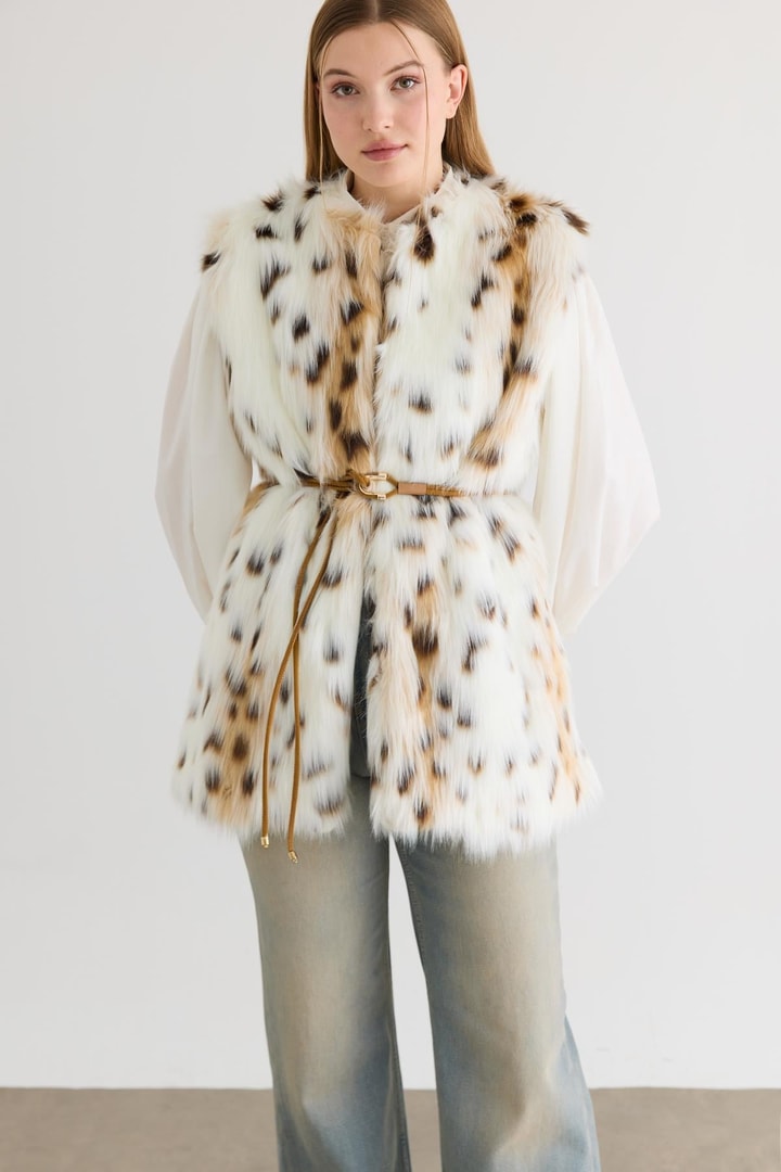 Limited Leopar Kürk Yelek - Leopar