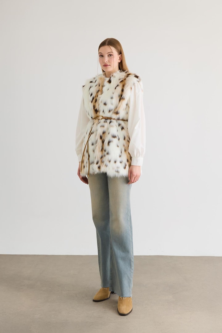 Limited Leopar Kürk Yelek - Leopar