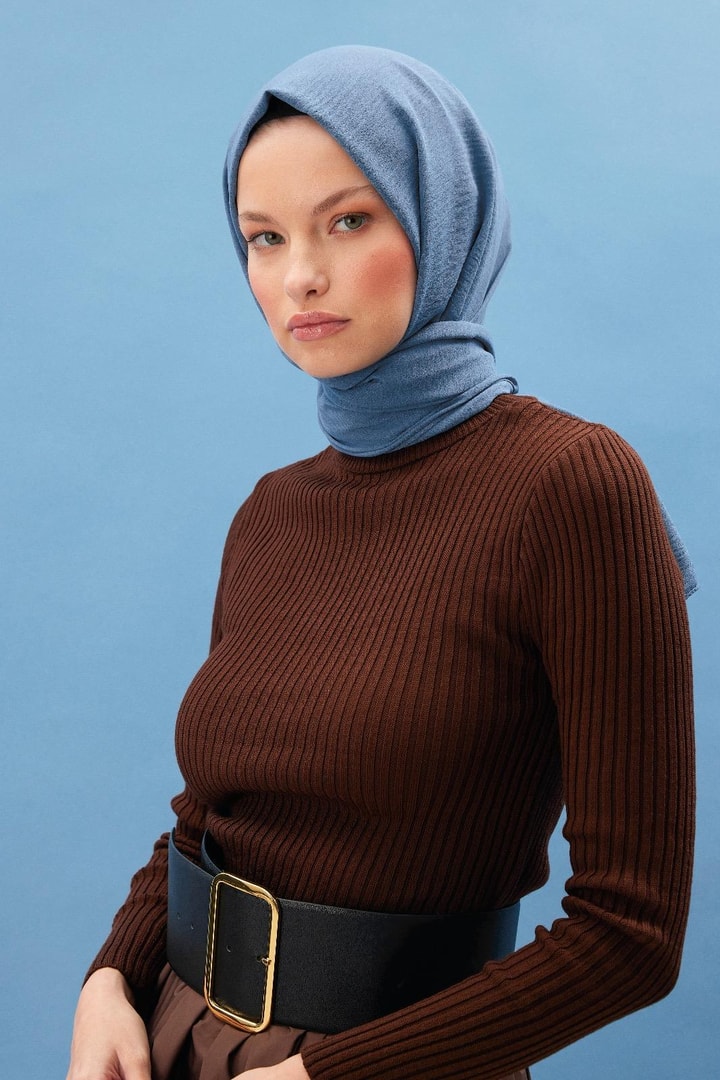 Lora Caz Şal - bebe mavisi